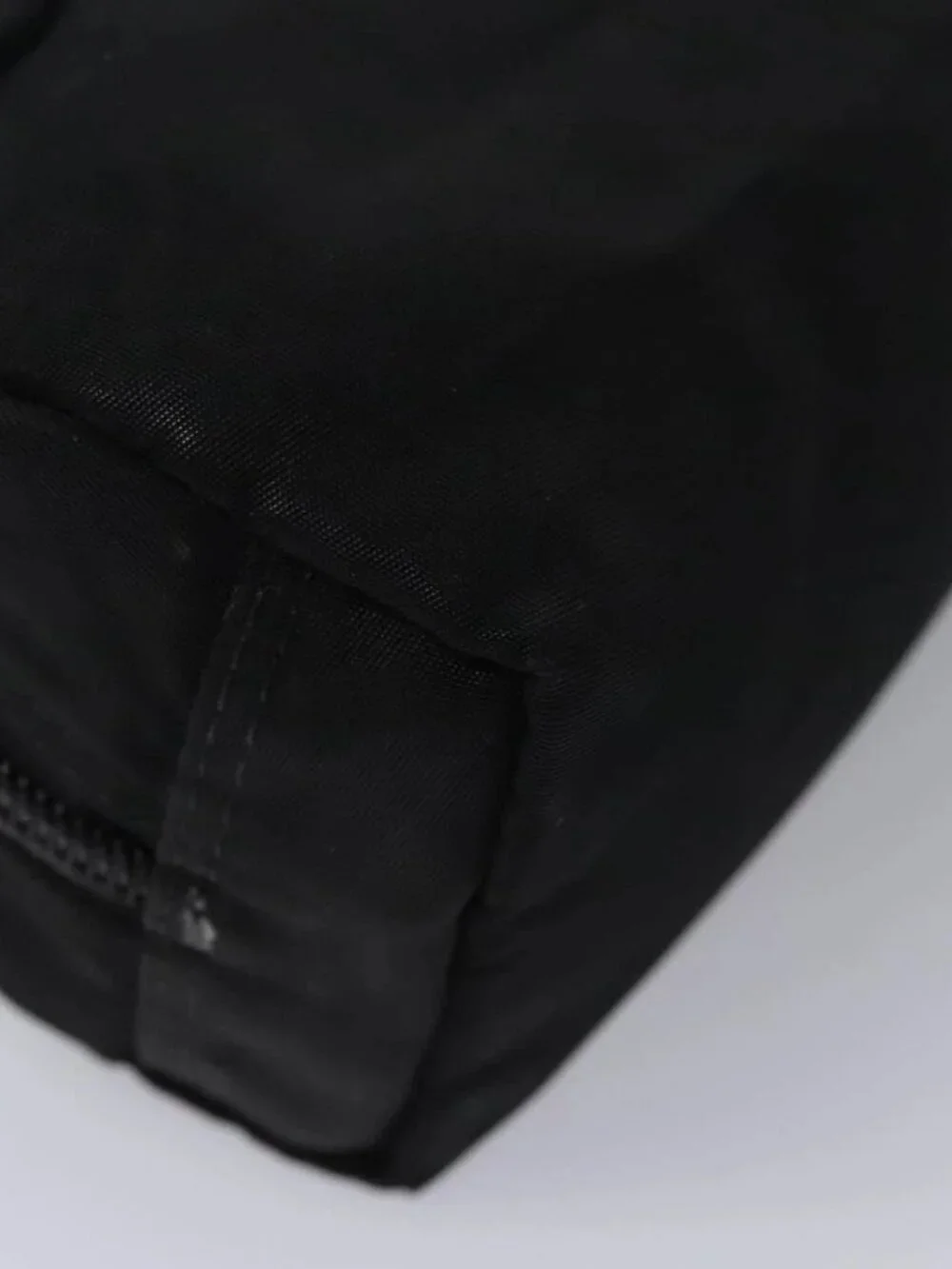 PRADA Pouch Nylon Black Silver Auth bs22990